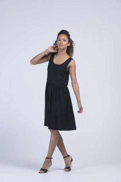 Maurices Black Plisse' & Lace Swing Dress - Women Dresses - yz-buyer.myshopify.com