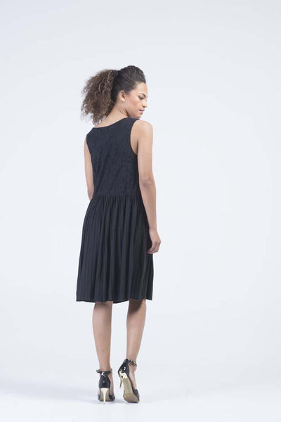 Maurices Black Plisse' & Lace Swing Dress - Women Dresses - yz-buyer.myshopify.com