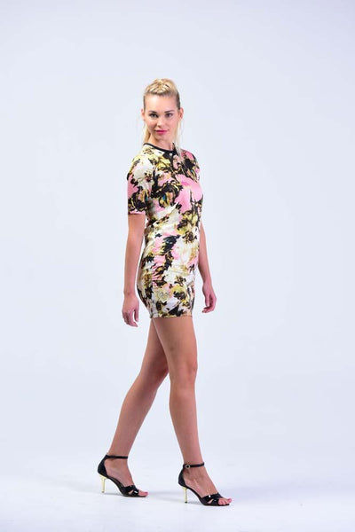 Soft Peach Bow Tie Neck Shift Dress - Women Dresses - yz-buyer.myshopify.com