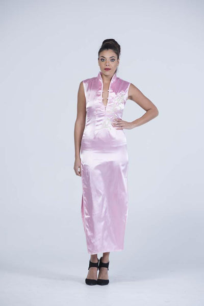 Soft Baby Pink 'Ao Dai ' Inspired Side Slit Dress - Women Dresses - yz-buyer.myshopify.com