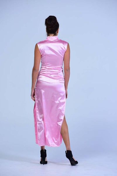 Soft Baby Pink 'Ao Dai ' Inspired Side Slit Dress - Women Dresses - yz-buyer.myshopify.com