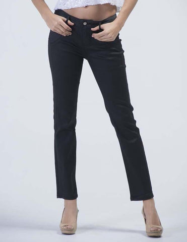 Nix Leather Look Skinny Jeans - Charcoal Black - Women Jeans - yz-buyer.myshopify.com