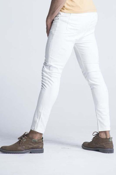 Skinny Fit AKM Brand Jeans - White - Mens Jeans - yz-buyer.myshopify.com