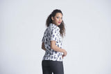 Short Sleeve animal print fitted shirt - Snow white - Women Shirts - yz-buyer.myshopify.com