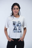 Short Sleeve Screen Printed T-Shirt - White - Women T-Shirts - yz-buyer.myshopify.com