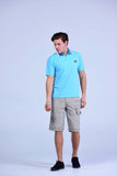 Yz-Guy Polo neck Sports T-Shirt - Arctic Blue with Tri-Color collar - Men T-Shirts - yz-buyer.myshopify.com