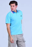 Yz-Guy Polo neck Sports T-Shirt - Arctic Blue with Tri-Color collar - Men T-Shirts - yz-buyer.myshopify.com