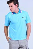 Yz-Guy Polo neck Sports T-Shirt - Arctic Blue with Tri-Color collar - Men T-Shirts - yz-buyer.myshopify.com