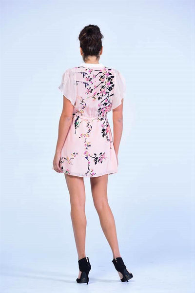 Peach Sakura Blossoms Summer Dress - Women Dresses - yz-buyer.myshopify.com