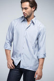 Uomo Moda Full sleeve shirt - Silver Grey - Men Shirts - yz-buyer.myshopify.com