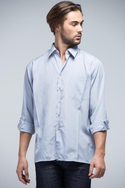 Uomo Moda Full sleeve shirt - Silver Grey - Men Shirts - yz-buyer.myshopify.com