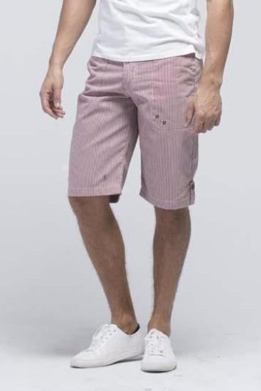 Marc Ecko Cut & Sew Stripes Shorts - Burgundy striped - Men Shorts - yz-buyer.myshopify.com