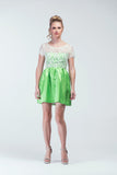 Neon Green Gentle White Lace Bodice Skater dress - Women Dresses - yz-buyer.myshopify.com